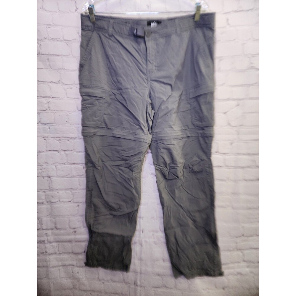 REI Co-Op Convertible Cargo Pants Womens 16 Petite Grey Zip Knee Hiking Outdoors